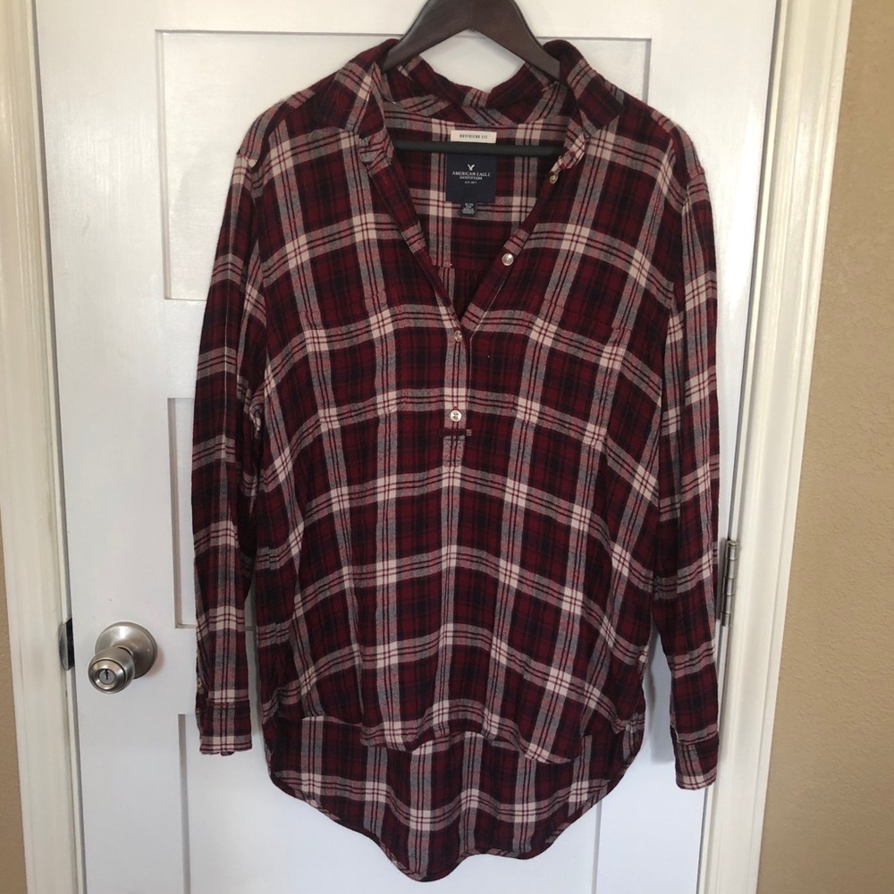 Half button flannel